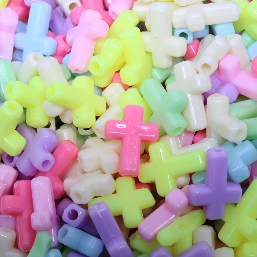 Entremeio Cruz Infantil 12X16mm Em Plastico Com 50G