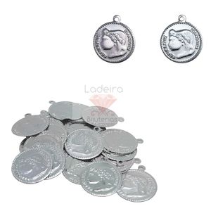 PINGENTE MOEDA 15MM COM 100 PEÇAS