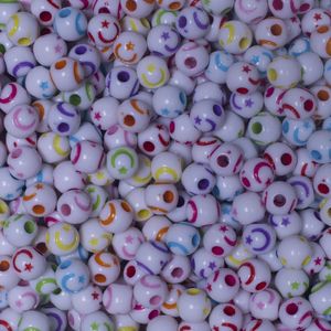 ENTREMEIO BOLA COM ESTRELA 8MM  EM PLÁSTICO COM 500GR