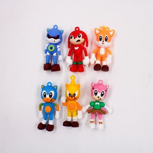 KIT PINGENTE TURMA DO SONIC 65MM EMBORRACHADO COM 06 PEÇAS