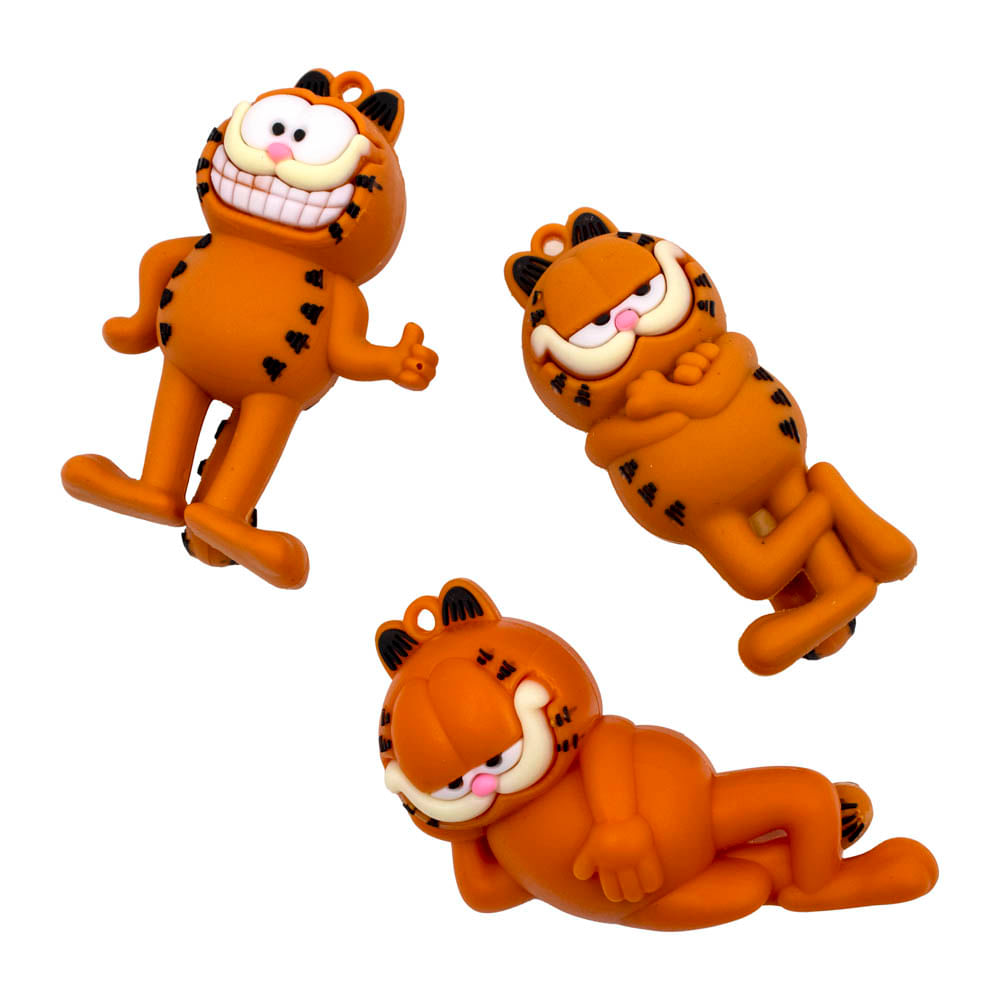 PINGENTE GARFIELD 70MM EMBORRACHADO COM 02 PEÇAS