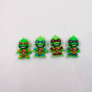 PINGENTE TARTARUGAS NINJAS 50MM EMBORRACHADO COM 04 PEÇAS
