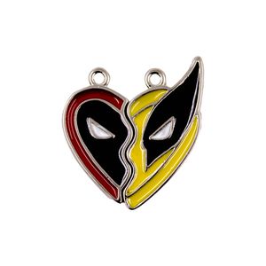 PINGENTE AMIZADE DEADPOOL/WOLVERINE EM ZAMAC RESINADO COM 02 PEÇAS