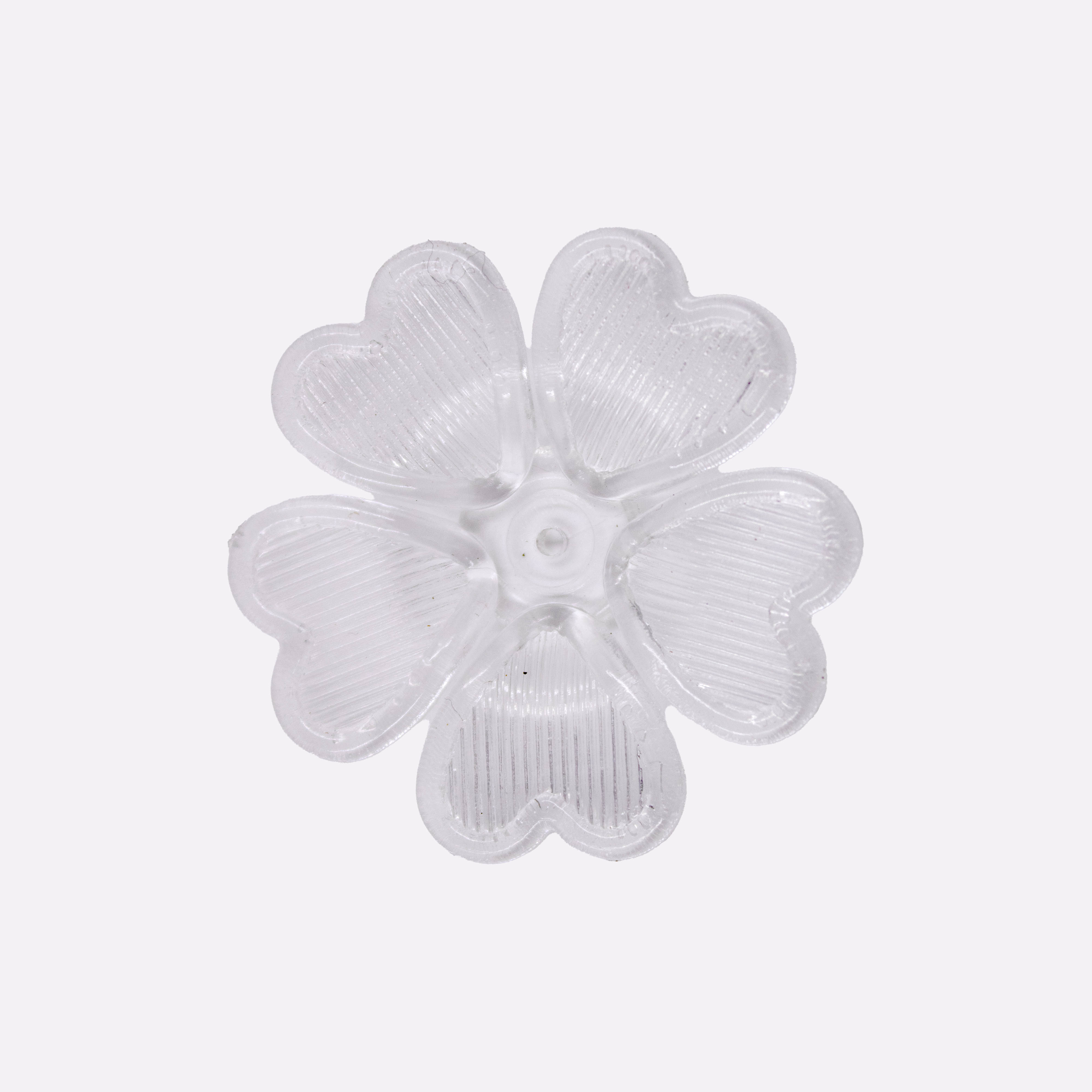 FLOR PETALA DE CORAÇÃO PASSANTE 40MM EM ACRILICO COM 500G