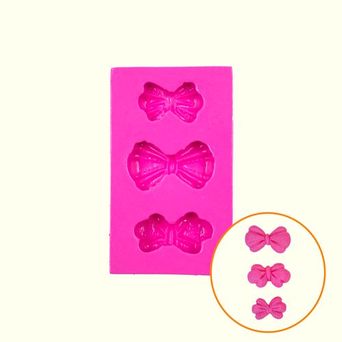 MOLDE DE SILICONE KIT LAÇOS FOFOS 2 PARA BISCUIT POLYCOL