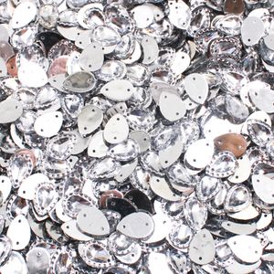 CHATON PARA COSTURA GOTA COM BORDA 10X14MM EM ACRILICO COM 25GR