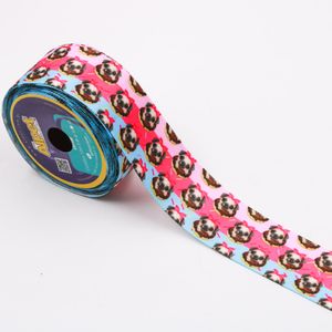FITA CETIM CACHORRO PUG 40MM EM POLIESTER COM 01 METRO