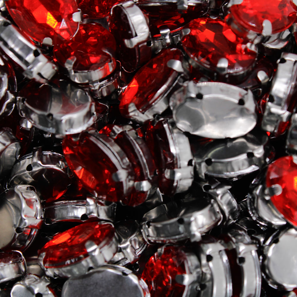 CHATON-ENGRAMPADO-OVAL-10X14MM-EM-METAL-E-ACRILICO-50-PECAS---201---VERMELHO