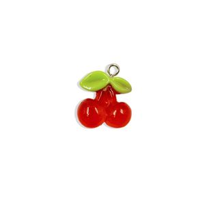 PINGENTE CEREJA 17MM EM RESINA COM 10 PEÇAS