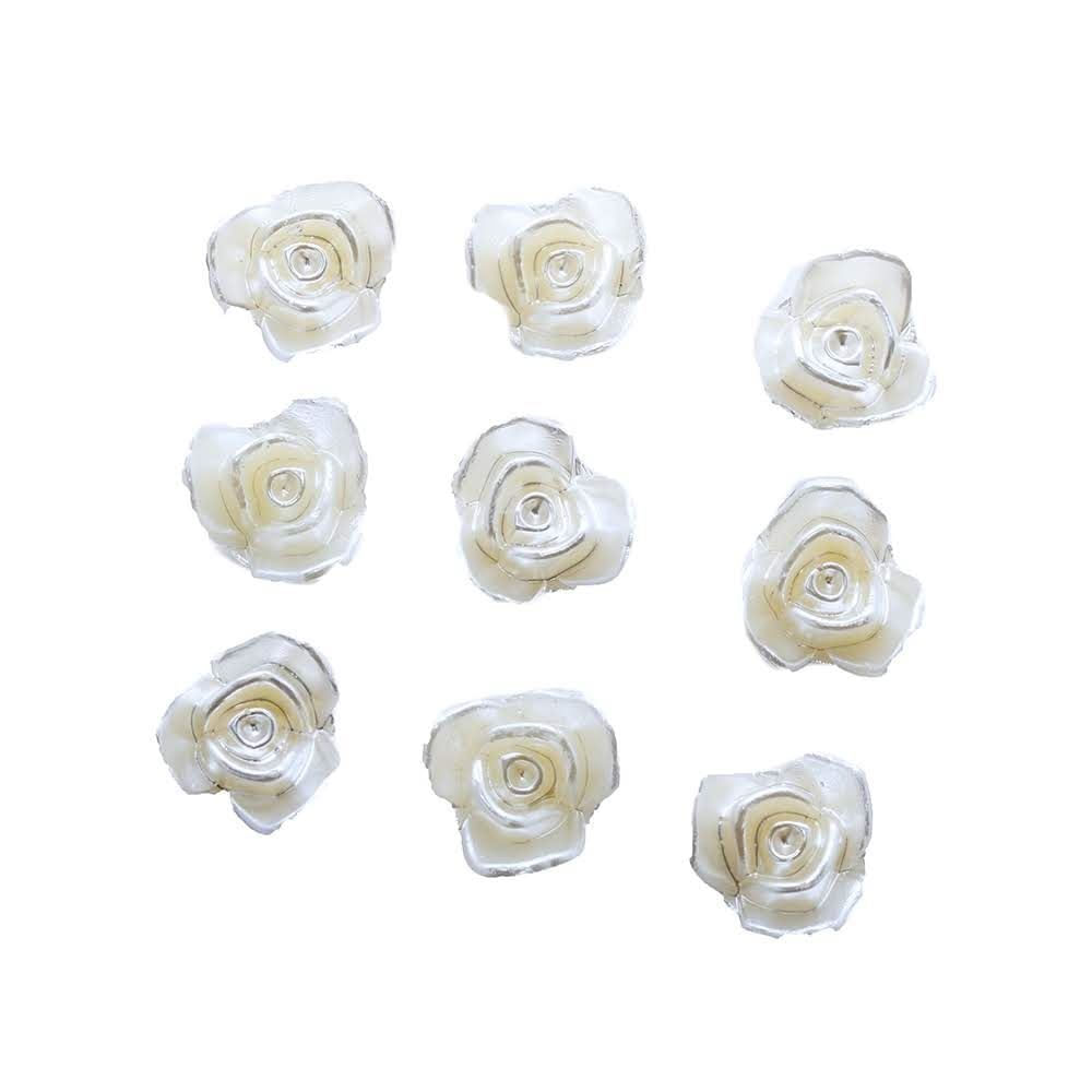 Rosa Perolada Colagem 20Mm Em Abs Com 25Gr
