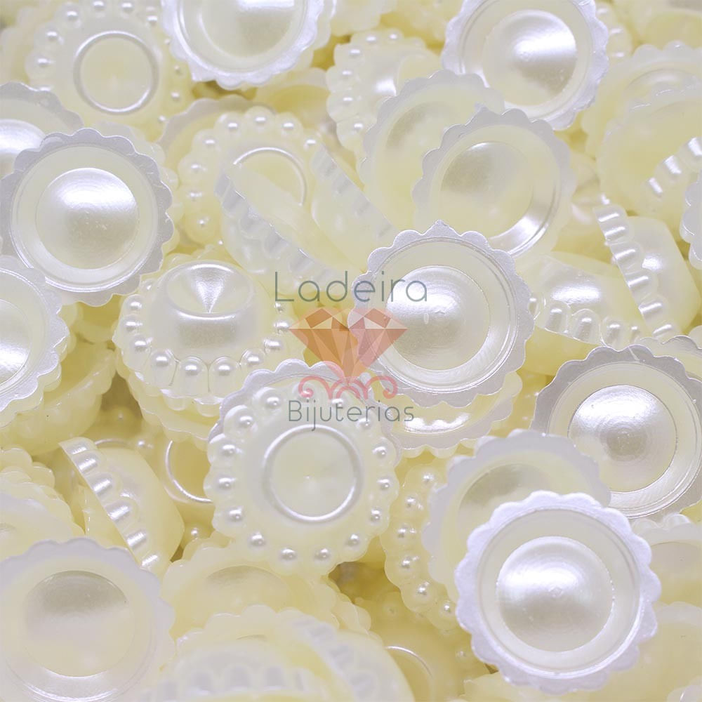 Flor Para Colagem Perolada 20Mm Em Abs Com 25Gr