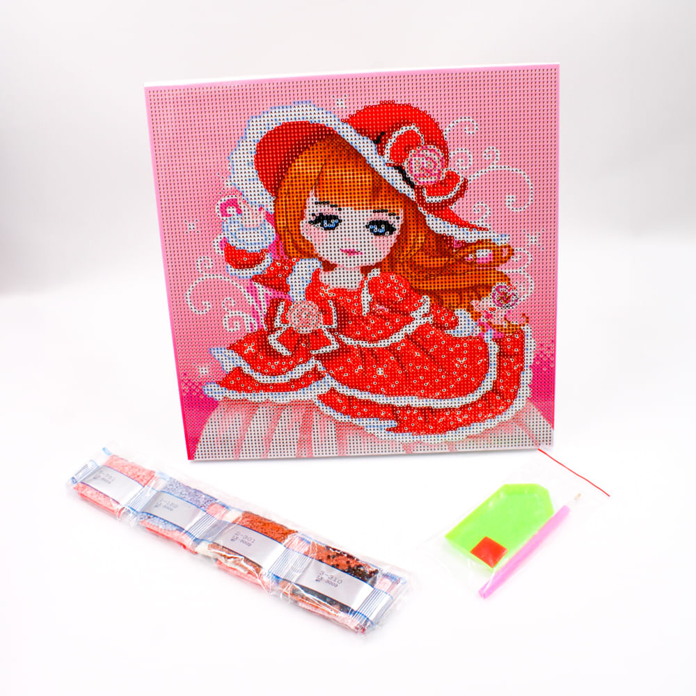 KIT-TELA-PINTURA-DE-DIAMANTES-5D-PRINCESAS-INFANTIL--201---VERMELHO