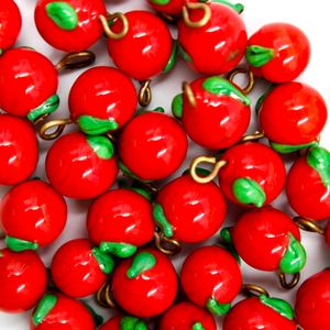 PINGENTE CEREJA 10MM EM MURANO COM 10 PEÇAS