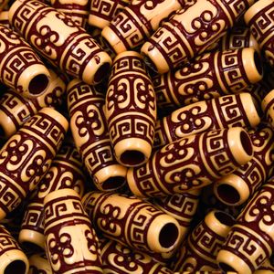 Azeitona Estilo Madeira Tribal 30X12mm Em Plastico Com 50G