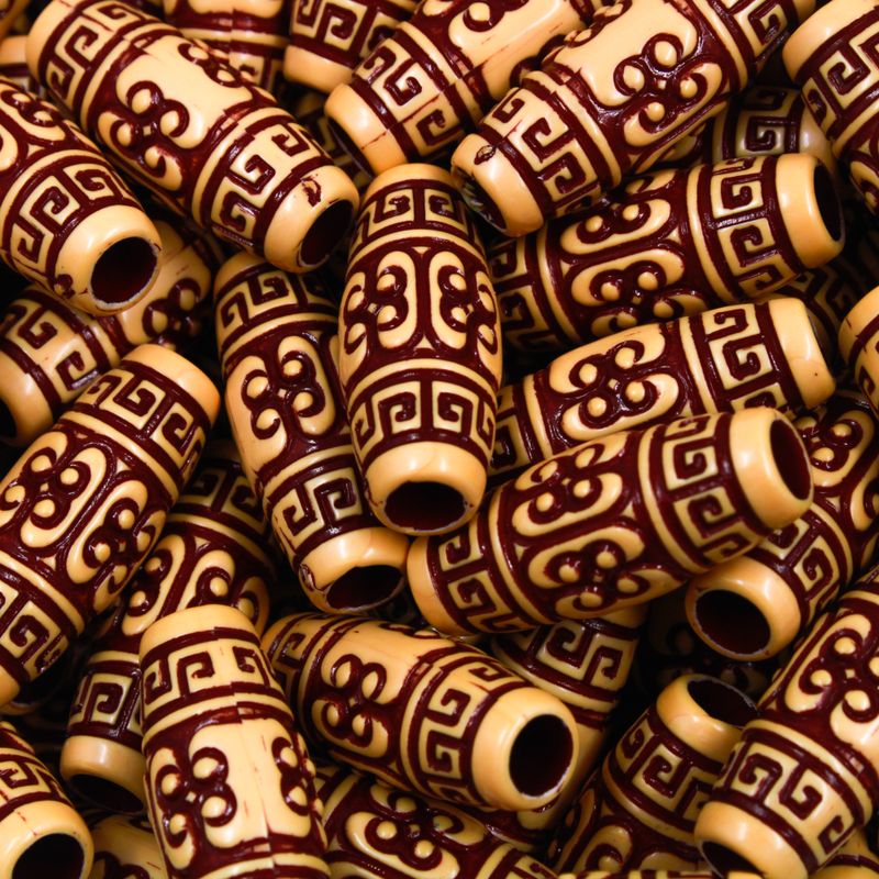 AZEITONA-ESTILO-MADEIRA-TRIBAL-30X12MM-EM-PLASTICO-COM-50G---243---MARROM-Z43
