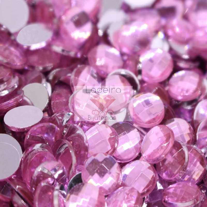 CHATON-REDONDO-ACRILICO-DE-COLAGEM-8MM-200-PCS---Q017---ROSA-CLARO