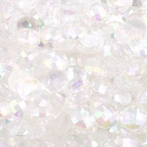 CHATON PARA COLAGEM REDONDO SEXTAVADO IRISADO 14MM EM ACRILICO COM 25GR