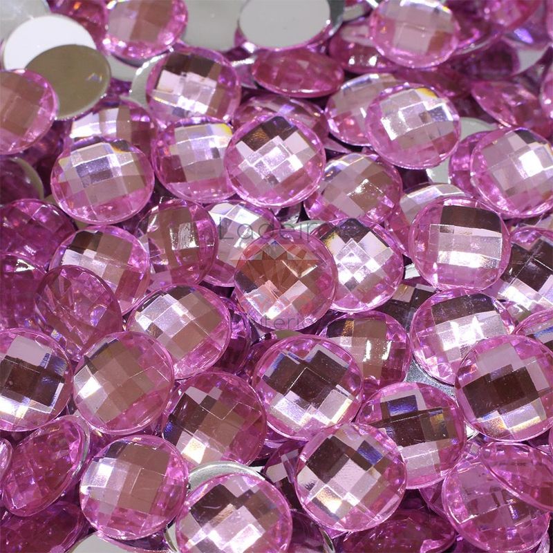 CHATON-PARA-COLAGEM-REDONDO-SEXTAVADO-14MM-EM-ACRILICO-COM-25GR---Q017---ROSA-CLARO
