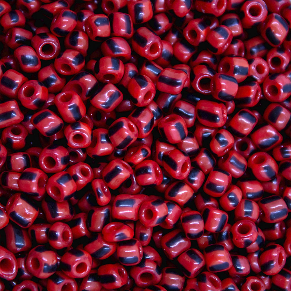 MIÇANGÃO RAJADO 3.6MM (6/0) EM VIDRO COM 50G