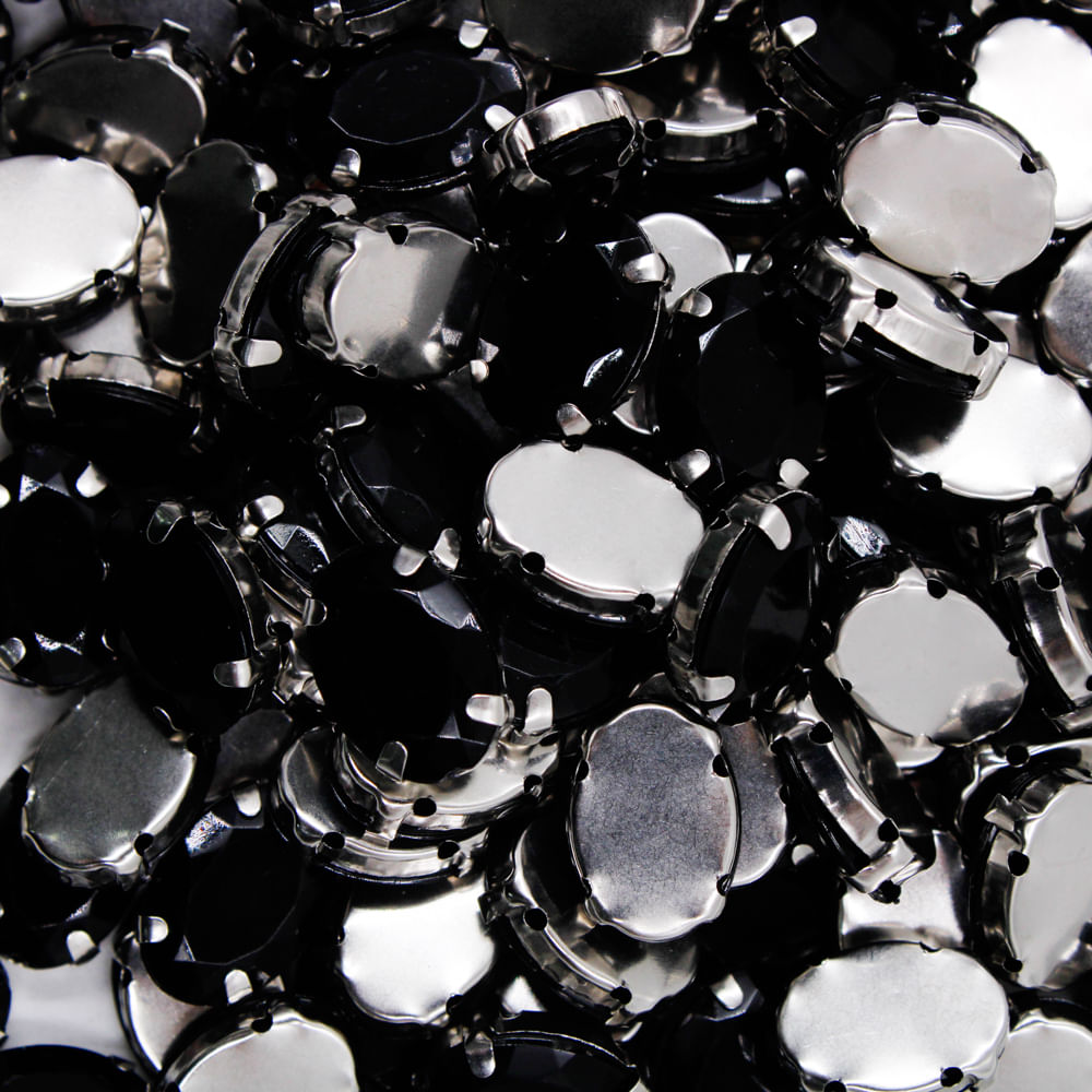 CHATON-ENGRAMPADO-OVAL-10X14MM-EM-METAL-E-ACRILICO-50-PECAS---PRETO
