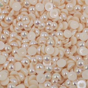 Meia Perola Colagem Irisada 08Mm Em Abs Com 25Gr