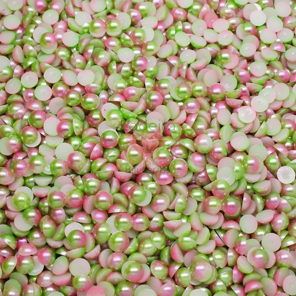 MEIA-PEROLA-PARA-COLAGEM-MESCLADA-06MM-EM-ABS-COM-25G---508P---VERDE-ROSA-508