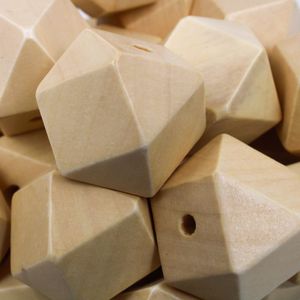 BOLA POLIGONAL  PASSANTE 30MM COM FURO DE 10MM EM MADEIRA COM 5 PÇS