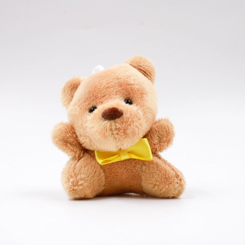 URSO-COM-LACO-DE-PELUCIA-60MM-COM-05-PECAS---MARROM---AMARELO