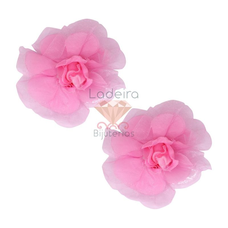 FLOR-ROSA-DE-ORGANZA-12CM---05PCS---PE010---ROSA-010