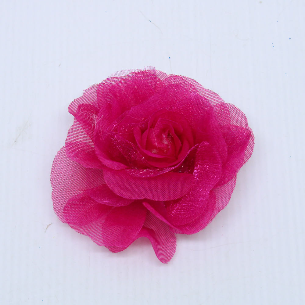 FLOR ROSA DE ORGANZA 85CM 05PCS