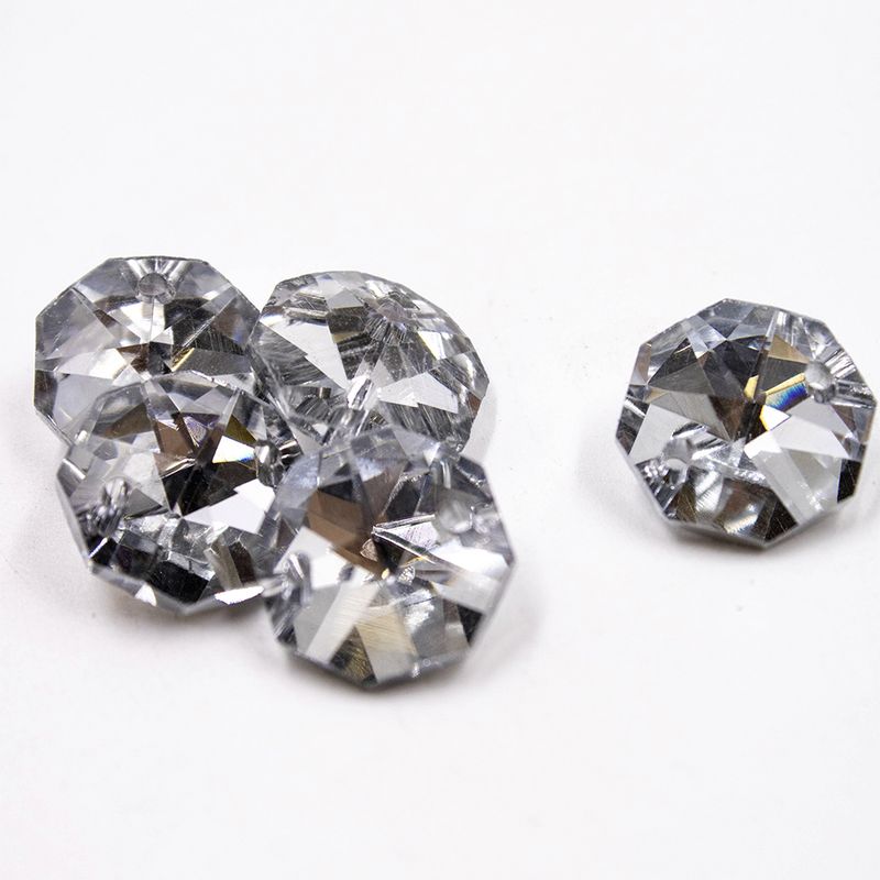 CASTANHA-COM-DOIS-FUROS-BASE-PRATA-14MM-EM-VIDRO-COM-20-PCS---SG22---CRISTAL-TRANSPARENTE