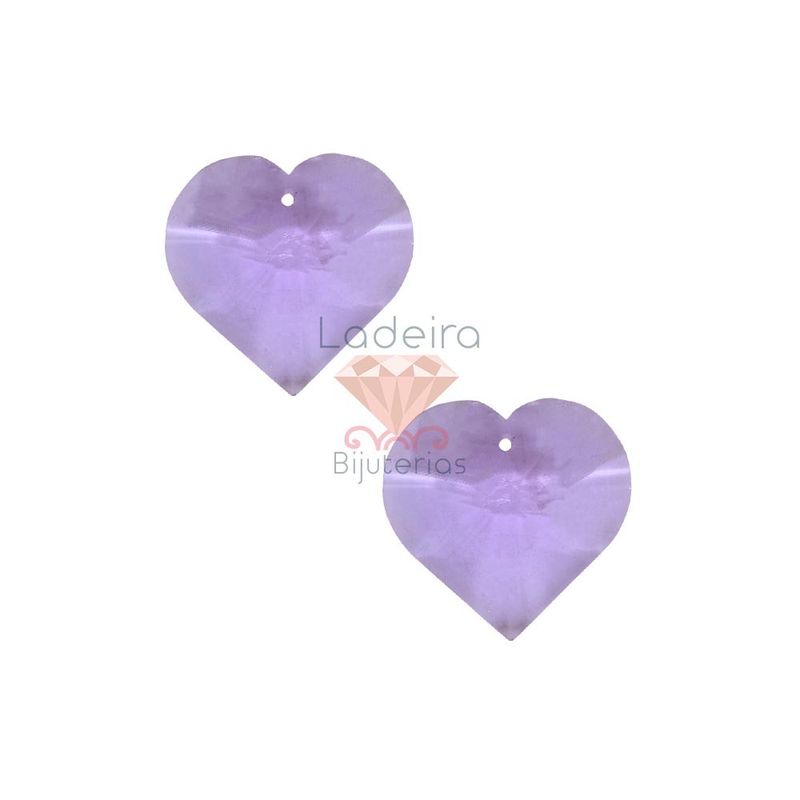 PINGENTE-CORACAO-30X30MM-EM-VIDRO-COM-40-PECAS-NA-CARTELA-211---LILAS-Z11