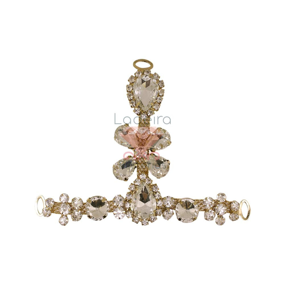 CABEDAL COM PEDRAS E STRASS  COM 1 PAR