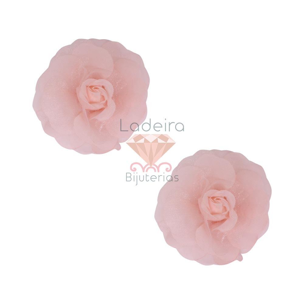 FLOR ROSA DE ORGANZA 8.5CM 50PCS