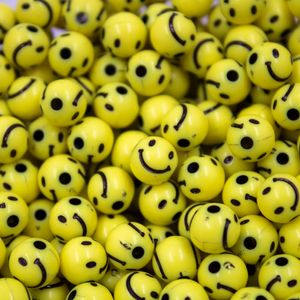 BOLA SMILE PASSANTE 08MM EM PLASTICO COM 50G