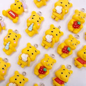 KIT PINGENTE URSINHO POOH BABY 25MM EM RESINA COM 5 PEÇAS