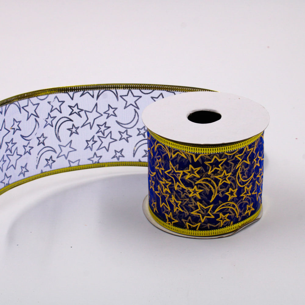 FITA NATALINA ARAMADA 60MM EM POLIESTER COM 2,7M