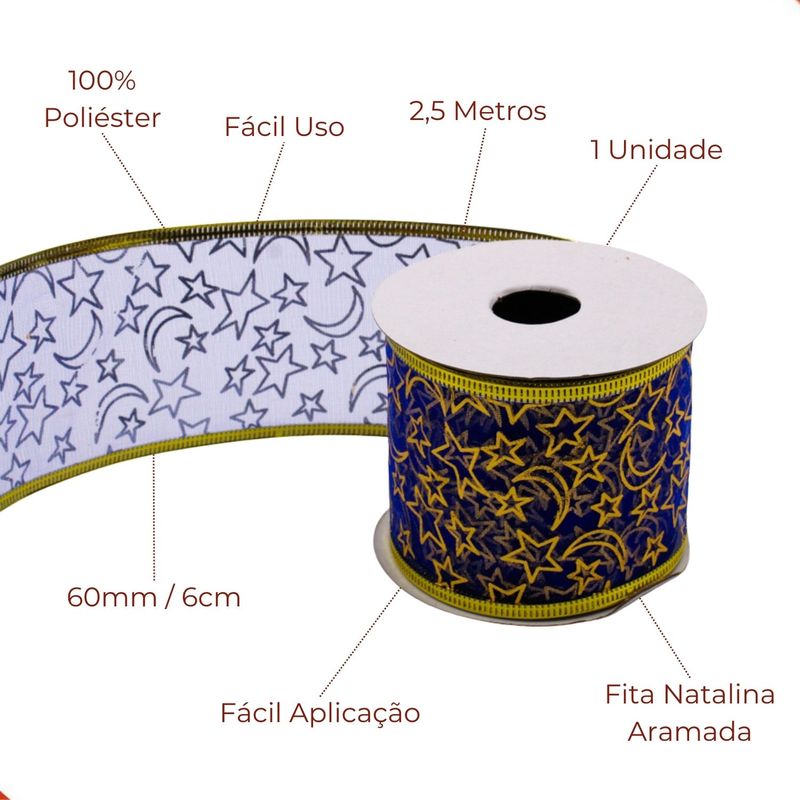 FITA-NATALINA-ARAMADA-60MM-EM-POLIESTER-COM-27M---64---AZUL-COM-DOURADO