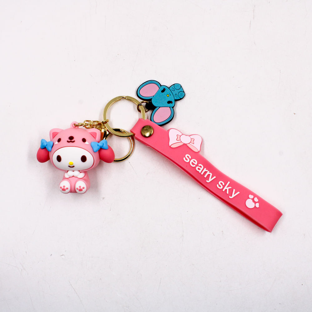 CHAVEIRO COM ALÇA HELLO KITTY FANTASIA EM PVC UNIDADE