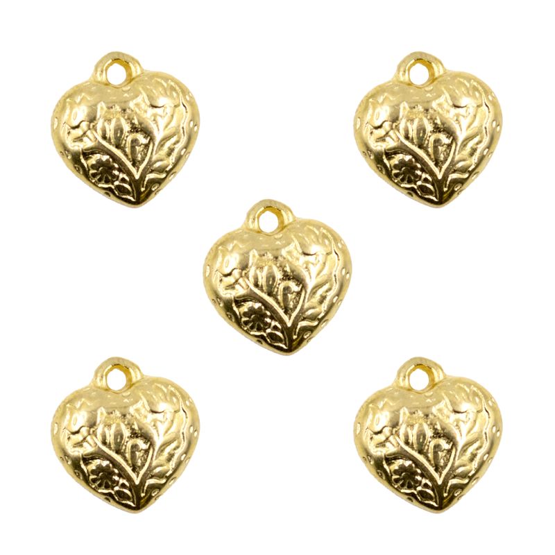 PINGENTE-CORACAO-TRABALHADO-8MM-EM-ZAMAC-COM-12-PECAS---DOURADO