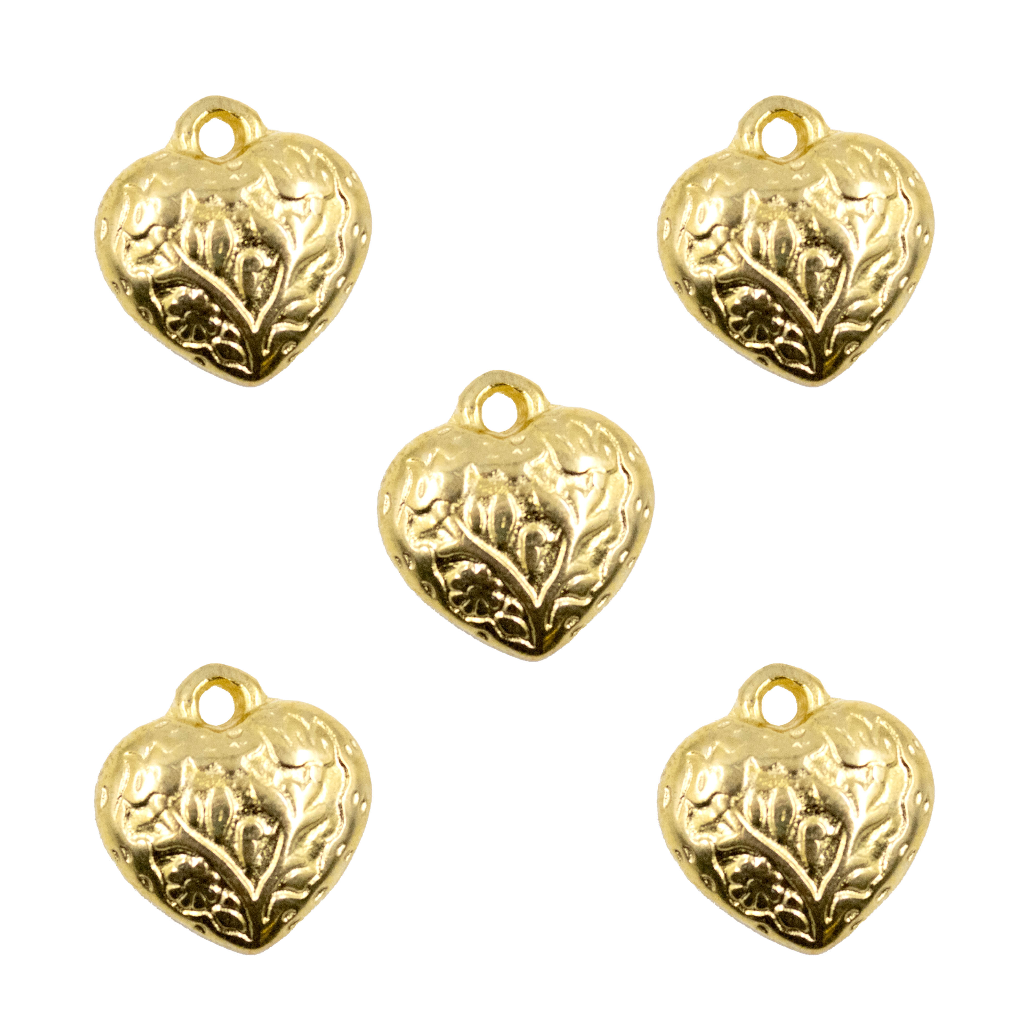 PINGENTE-CORACAO-TRABALHADO-8MM-EM-ZAMAC-COM-12-PECAS---DOURADO