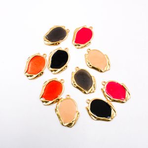 PINGENTE ESPELHO RESINADO 35X24MM EM ZAMAC COM 10 PEÇAS