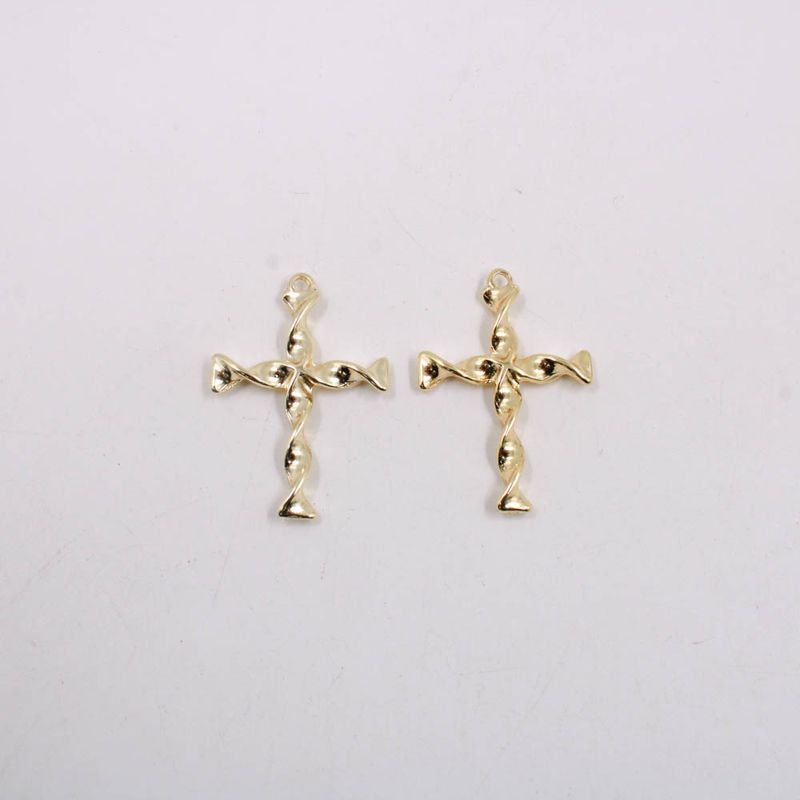 PINGENTE-CATAFORETICO-CRUZ-TORCIDA-43X30MM-EM-ZAMAC-COM-12-PECAS---DOURADO