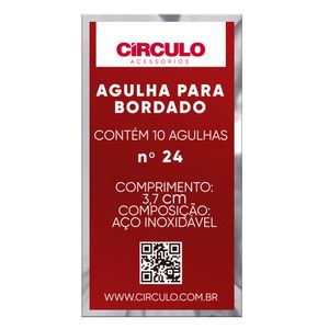 AGULHA DE BORDADO PONTO CRUZ Nº24 EM AÇO CIRCULO