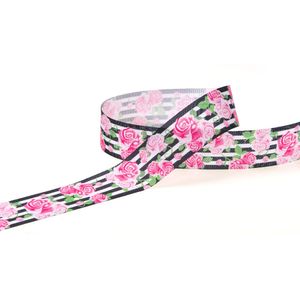 FITA DE GORGURAO FLORIDA COM LISTRA PROGRESSO 38MM COM 10 METROS