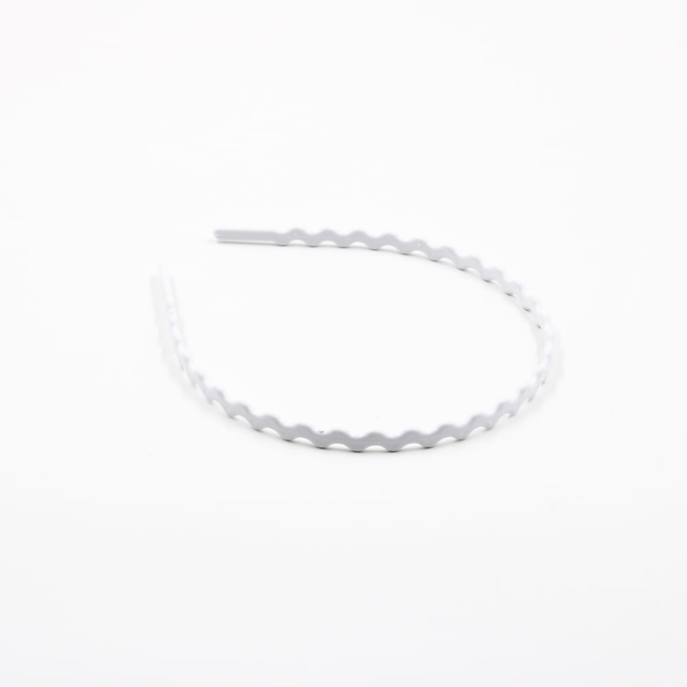 TIARA CURVADA LEITOSA 05MM EM PLASTICO COM 12 PEÇAS
