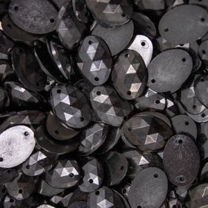 CHATON PARA COSTURA OVAL SEXTAVADO 10X14MM EM ABS COM 250GR