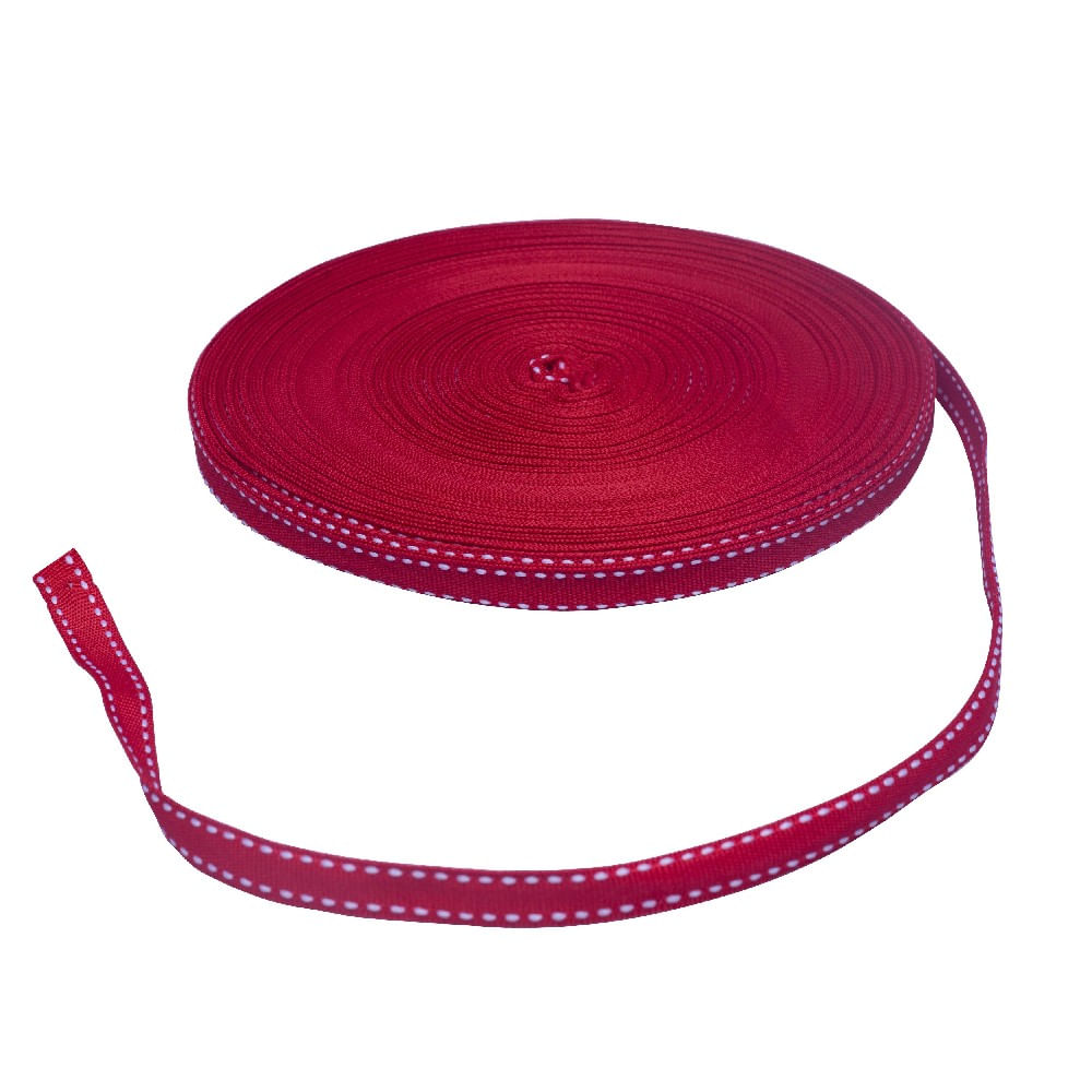 FITA PESPONTADA 10MM EM POLIESTER COM 50 METROS