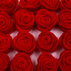 APLIQUE FLOR DE FELTRO 20MM EM POLIESTER COM 50 UN
