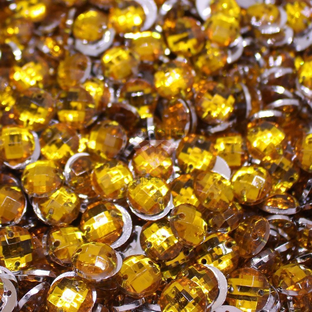 CHATON-PARA-COSTURA-REDONDO-SEXTAVADO-10MM-EM-ACRILICO-COM-500GR-011CH---AMARELO-011